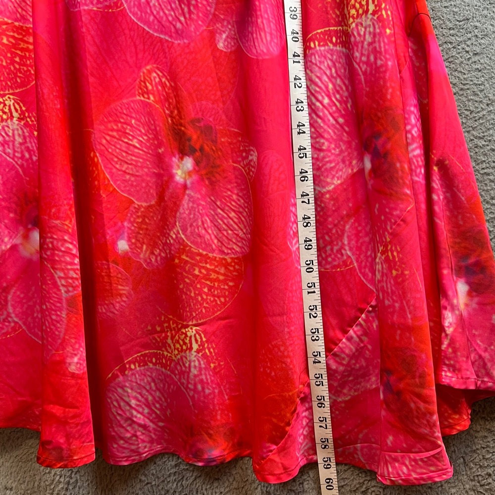Paper Heart Pink Orchid Floral Cowl Neck Maxi Dress Sleeveless Summer M - Picture 8 of 11